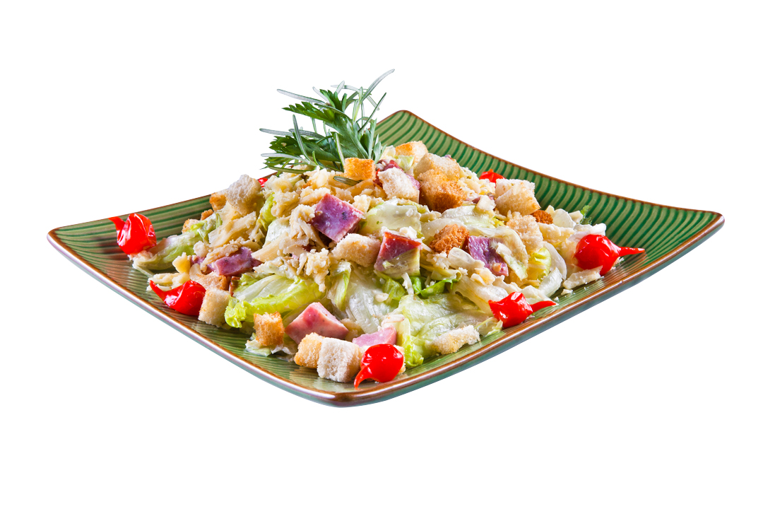Salada Caesar de Famosa Linguiça Limão-siciliano e Dedo-de-moça